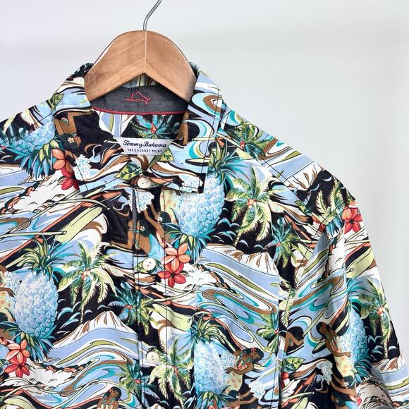 Tommy Bahama Coconut Point Tropical Surf Hawaiian Button Down Shirt Mens Medium - Picture 2 of 8